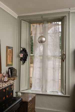 Vintage white crochet curtain