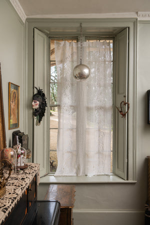 Vintage white crochet curtain