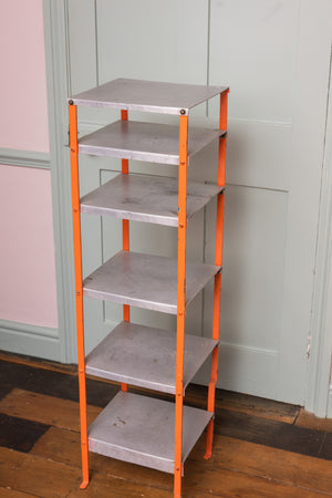 Antique industrial shelf unit