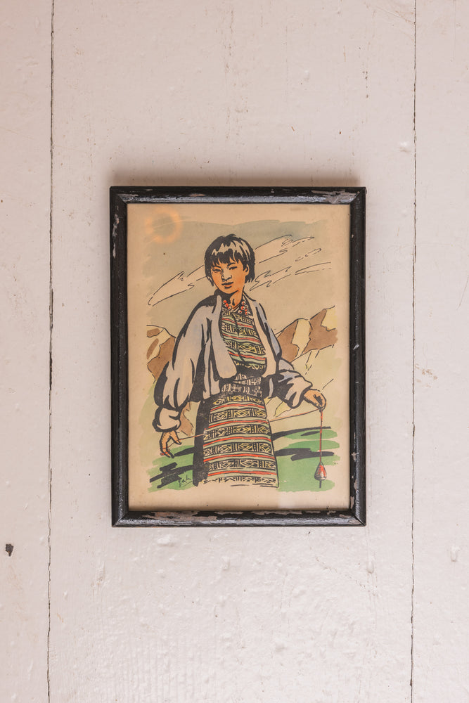 Vintage framed indonesian prints