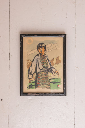 Vintage framed indonesian prints
