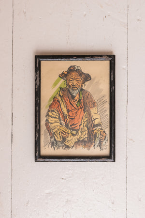 Vintage framed indonesian prints