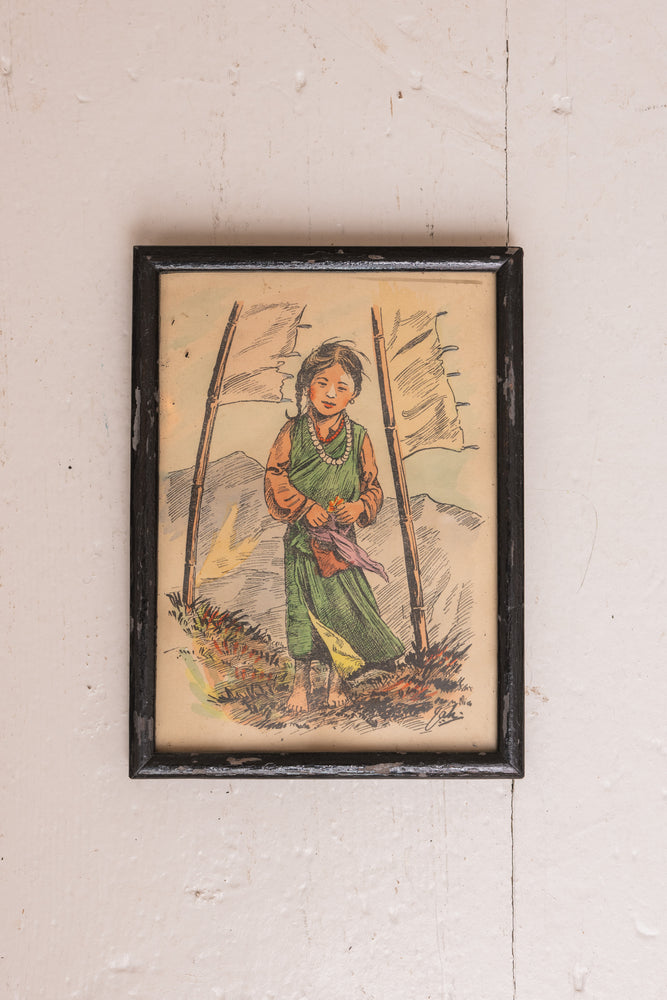 Vintage framed indonesian prints