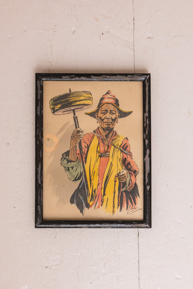 Vintage framed indonesian prints