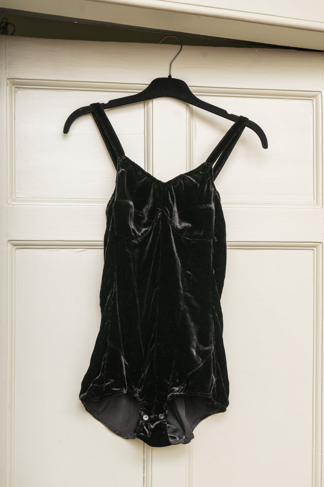 Black silk velvet body sample