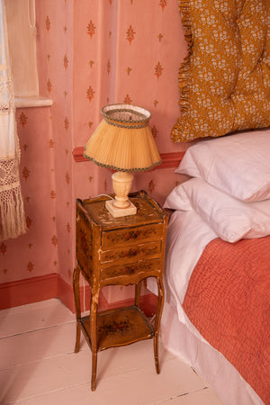 Antique floral florentine bedside table