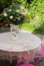 Antique peach floral piano shawl