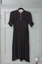 Vintage 1930s crepe Polka dot dress