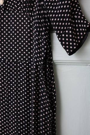 Vintage 1930s crepe Polka dot dress