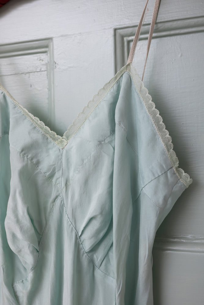 Antique 1920s blue teddy slip