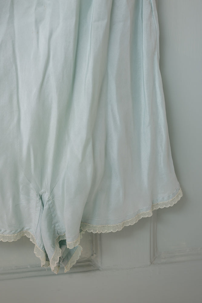 Antique 1920s blue teddy slip