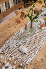 Antique French crochet table runner