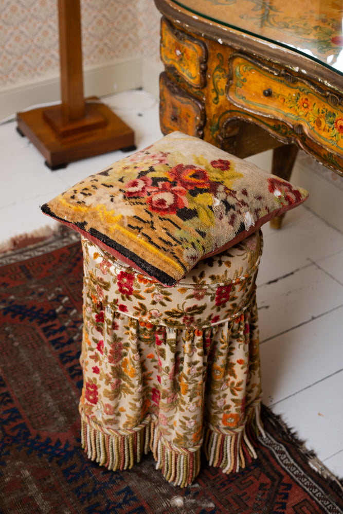 Antique Floral needlepoint cushion