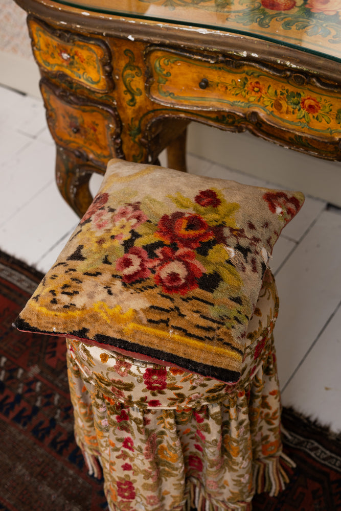 Antique Floral needlepoint cushion