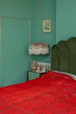 Vintage red crochet bedspread