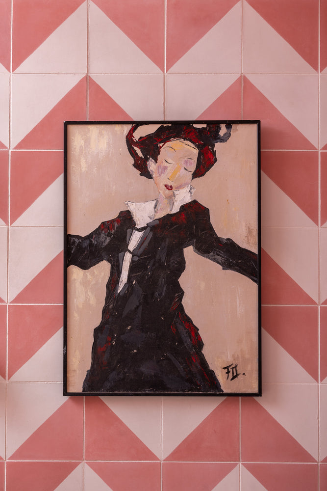 Antique French portrait painting