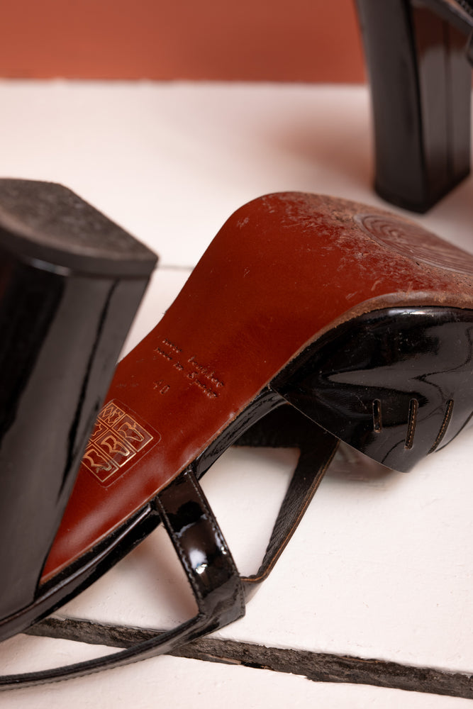 Chie Mihara black patent shoes