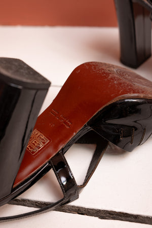 Chie Mihara black patent shoes