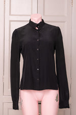 See by Chloe black silky high neck shirt