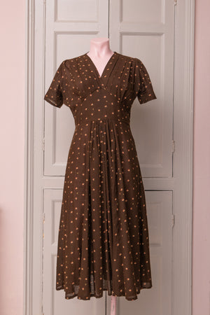 Brown floral Phoebe dress sample
