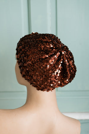 Vintage copper sequin hat