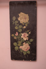 Antique painted black floral board