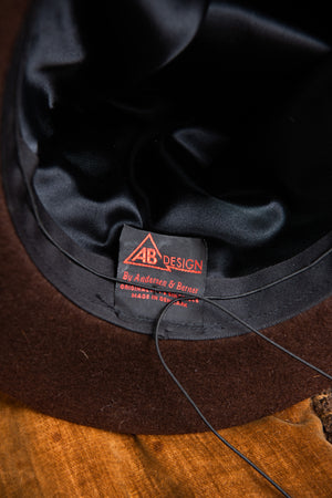 Antique brown felt top hat