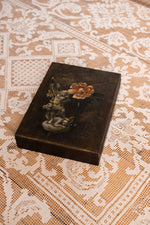 Antique floral wooden box