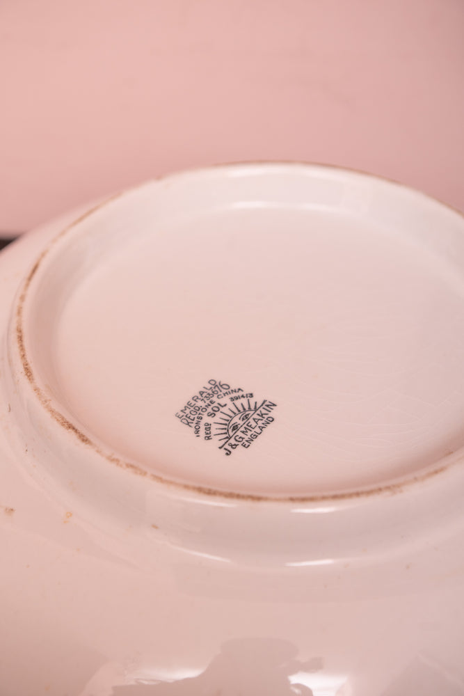 Antique white rare J&G Meakin white round ceramic bowl
