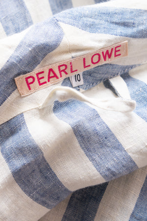 Blue and white striped dressing gown sample