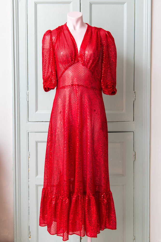 Red sequin Marilyn dress