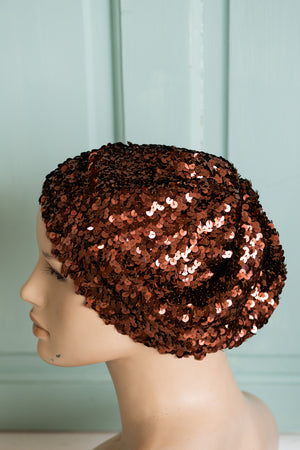 Vintage copper sequin hat