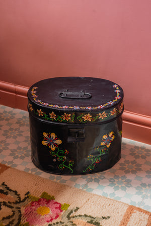 Antique metal folk box