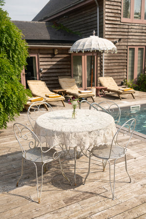 Antique silver metal chairs