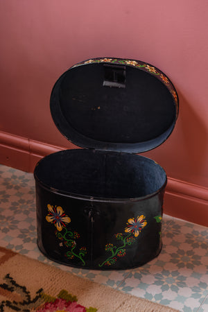 Antique metal folk box