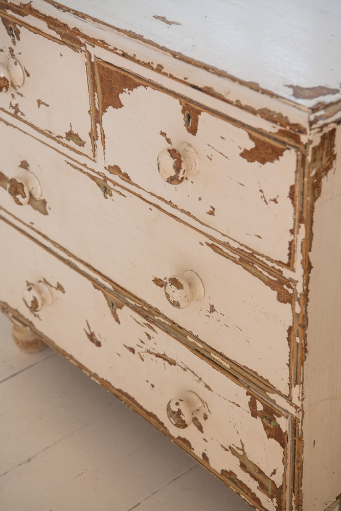 Antique White Painted Victorian chest of drawers