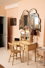 Antique cream dressing table & matching mirror