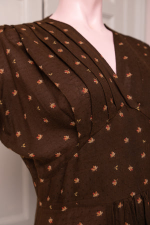Brown floral Phoebe dress sample