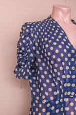 Original 1940s polka dot chiffon dress