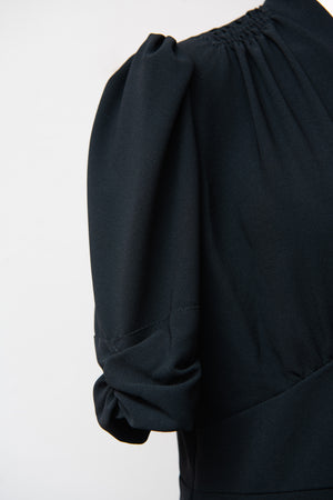 Black crepe midi Marilyn sample