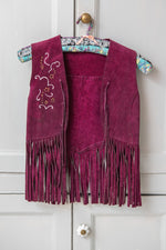 Vintage Child’s red suede fringe waistcoat