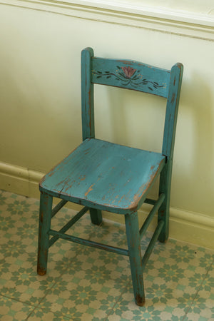 Antique floral painted childs chair