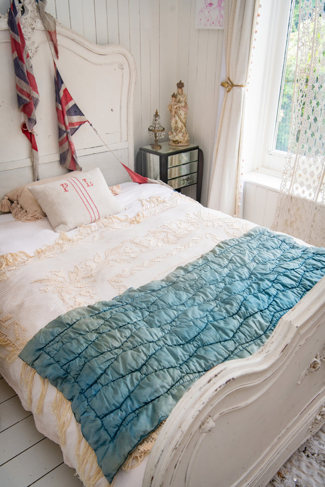 Antique french blue quilt