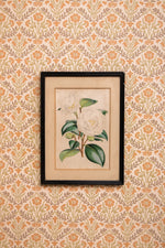 Antique Floral Picture in Black Frame