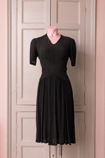 Vintage 40s black crepe dress