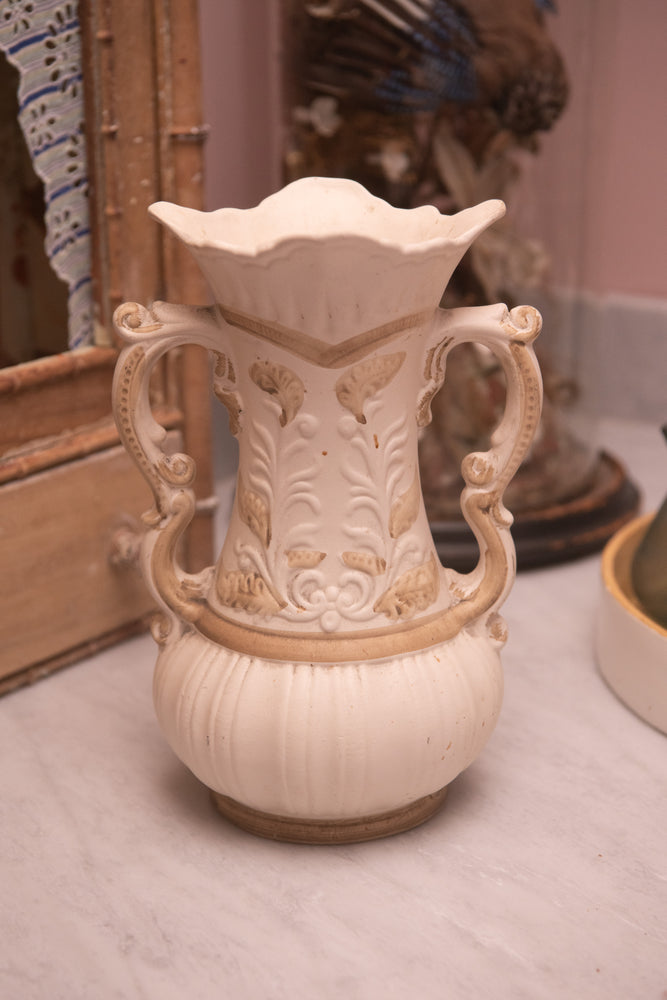 Large Antique floral ceramic vase