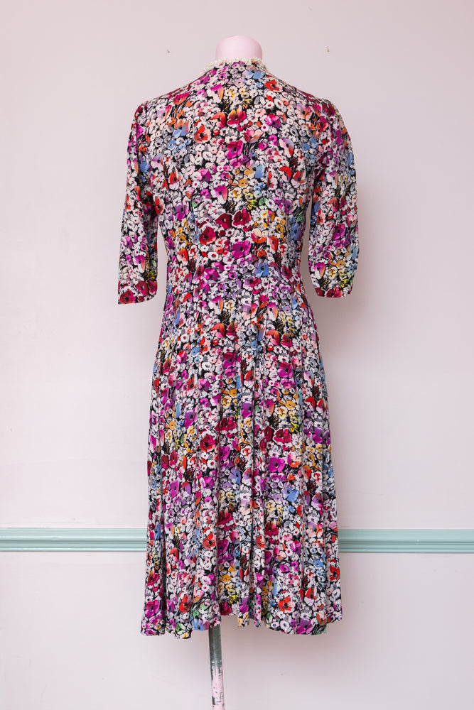 Original 1930/40s floral button through midi dress