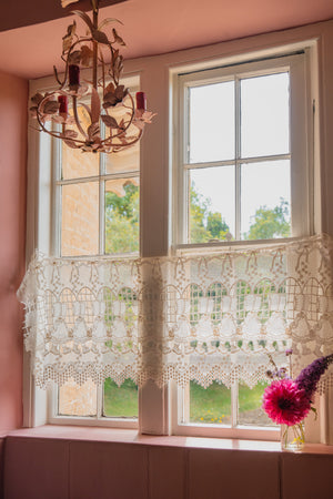 Vintage double width cafe curtain