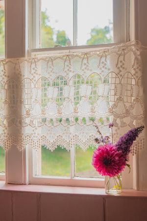 Vintage double width cafe curtain