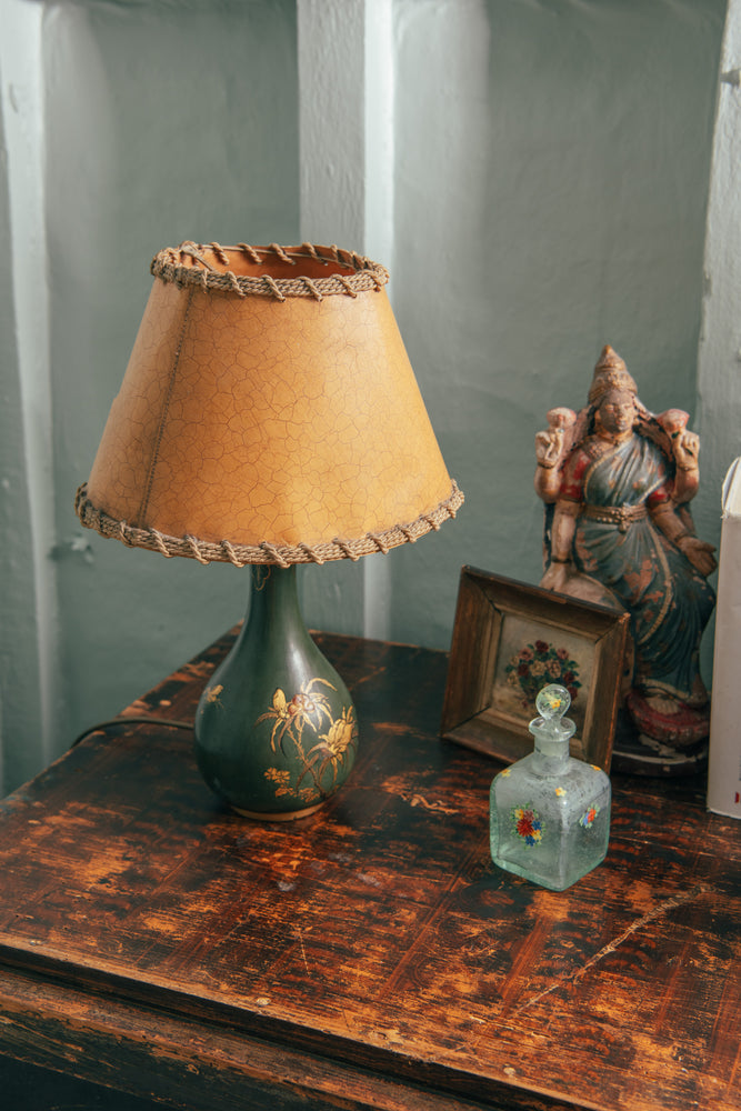 Antique french floral lamp